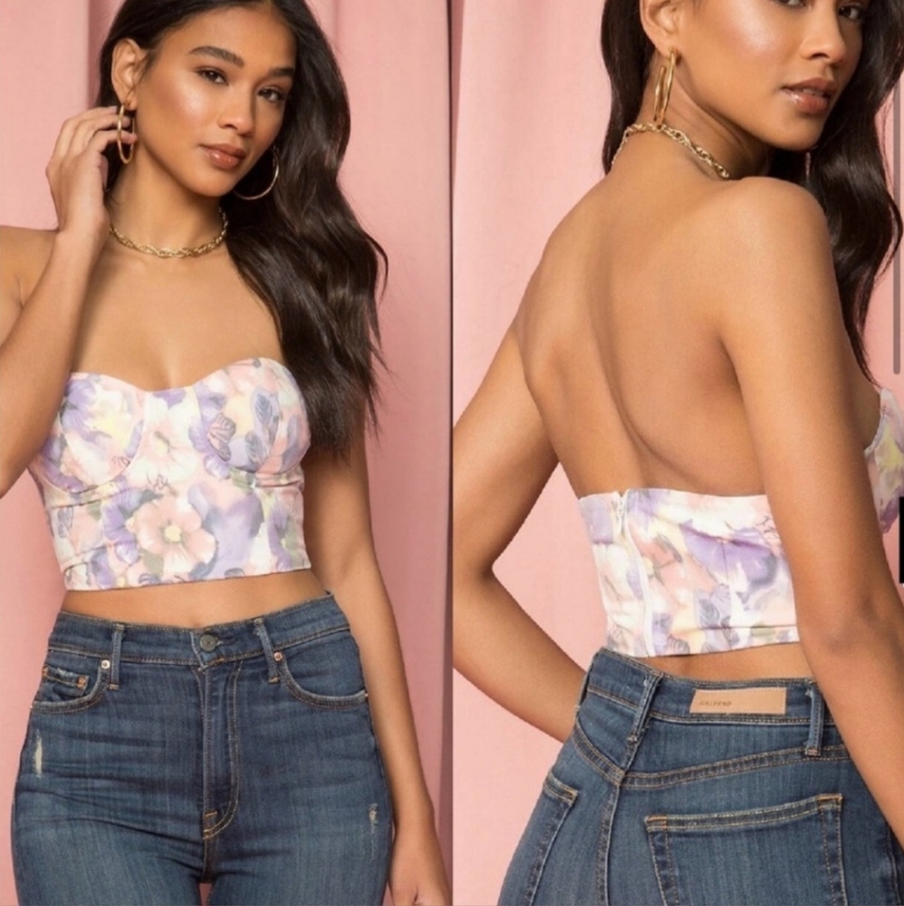 Superdown nova floral bustier top